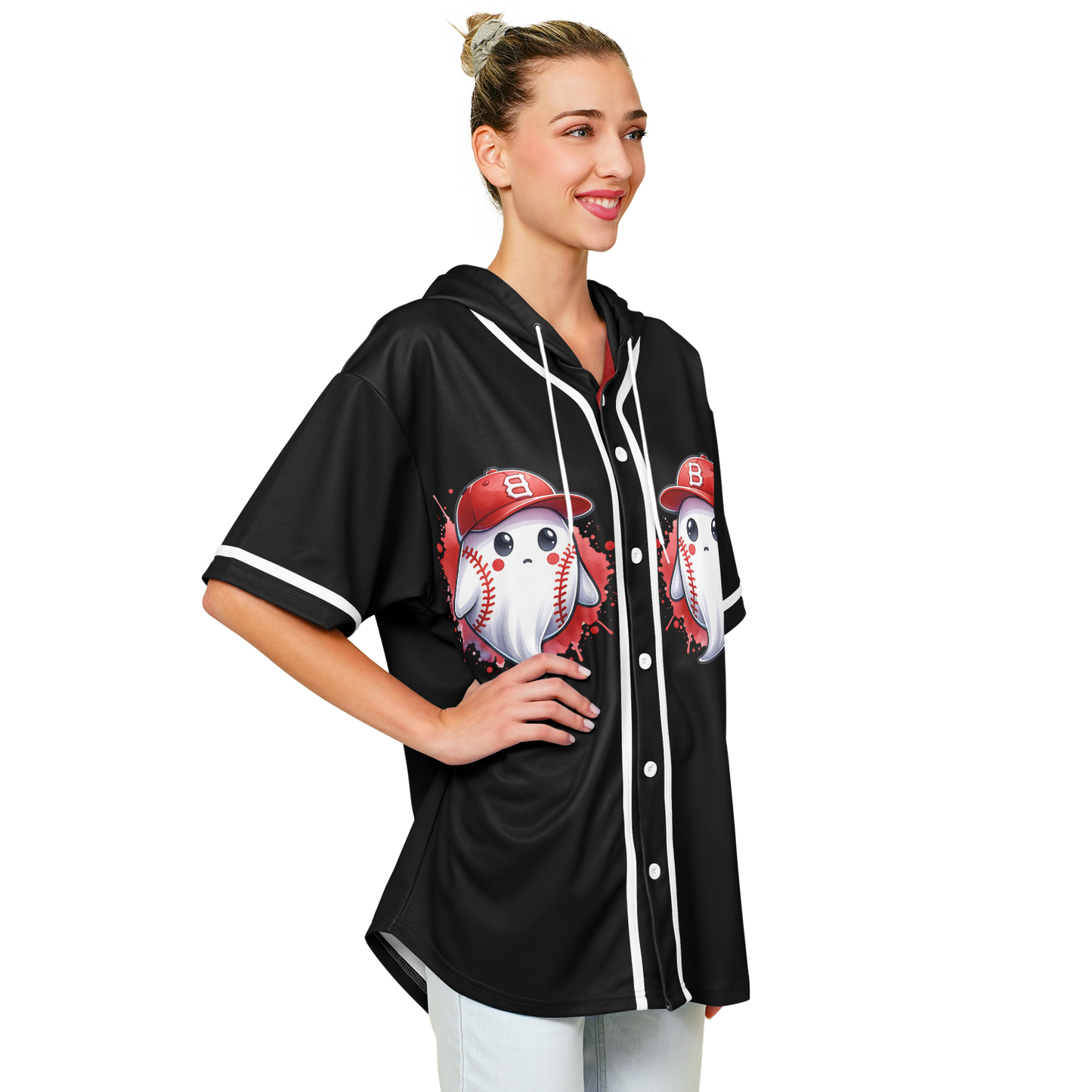 Hooded Baseball Jersey adult- AOP