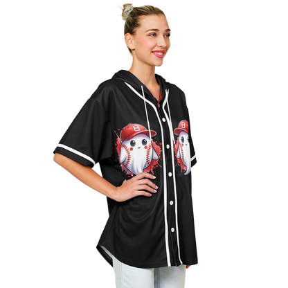 Hooded Baseball Jersey adult- AOP