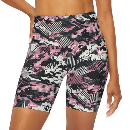 High Waisted Yoga Shorts (AOP)