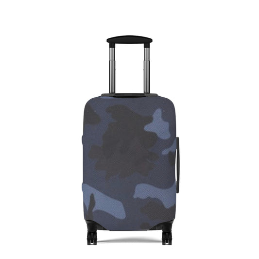 Blue Camo Luggage Cover, Travel Suitcase Protector, Protective Baggage Cover, Camouflage Design, Travel Accessory