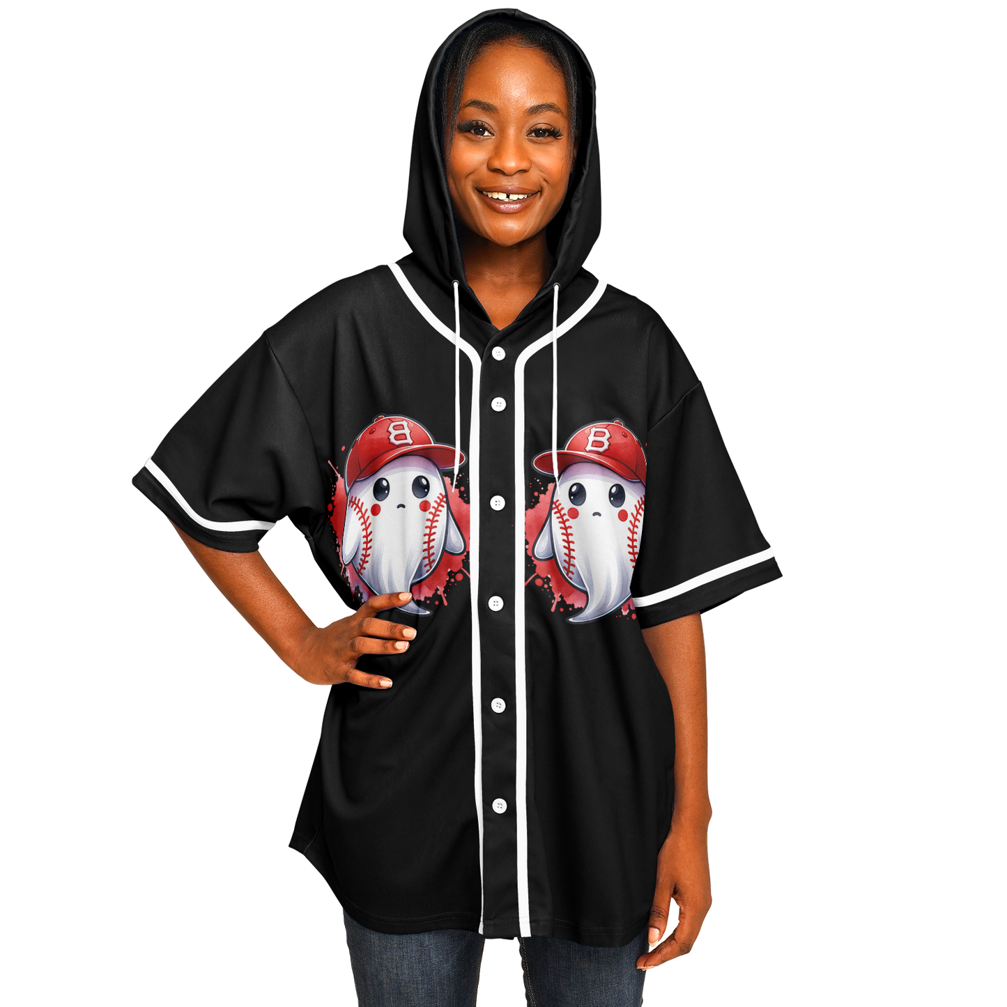 Hooded Baseball Jersey adult- AOP