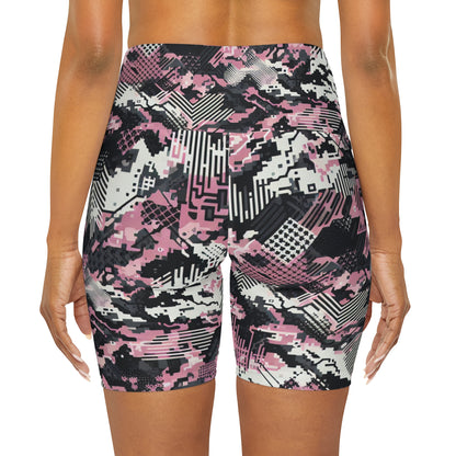 High Waisted Yoga Shorts (AOP)