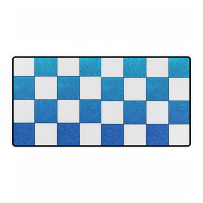 Checkered Desk Mat blue office decor computer pad