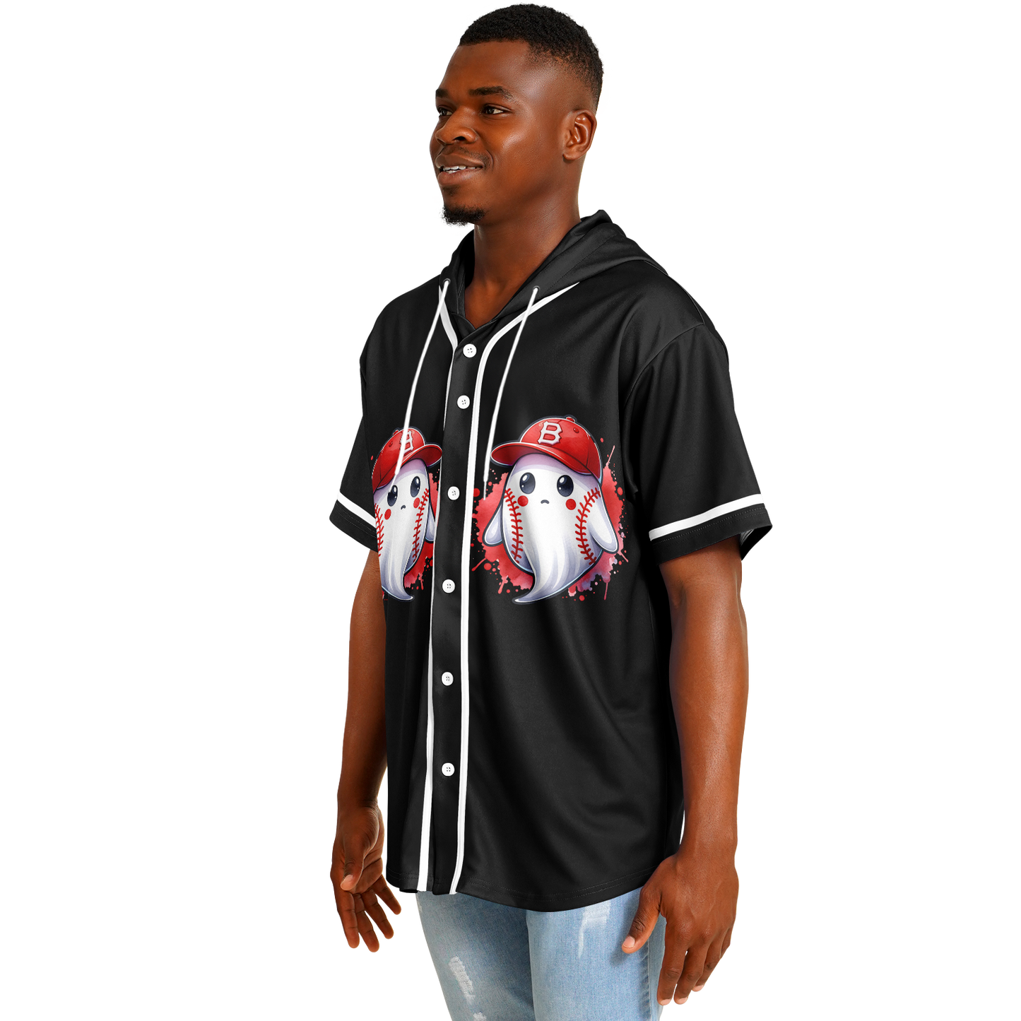 Hooded Baseball Jersey adult- AOP