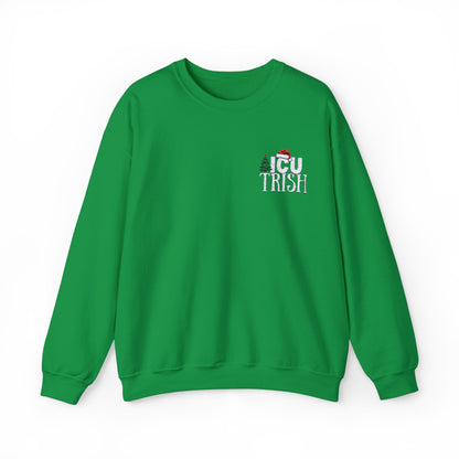 Personalized Christmas ICU nurse embroidery sweatshirt - Unisex, Custom Nurse Holiday Gift, Cozy Pullover Jumper, Nurse Christmas Apparel,