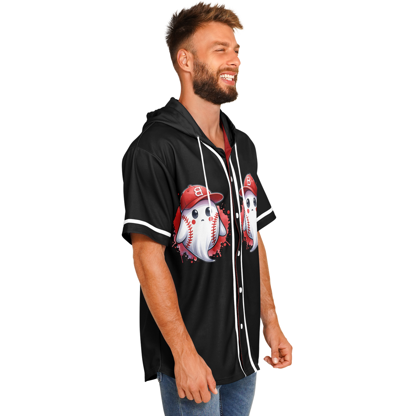 Hooded Baseball Jersey adult- AOP