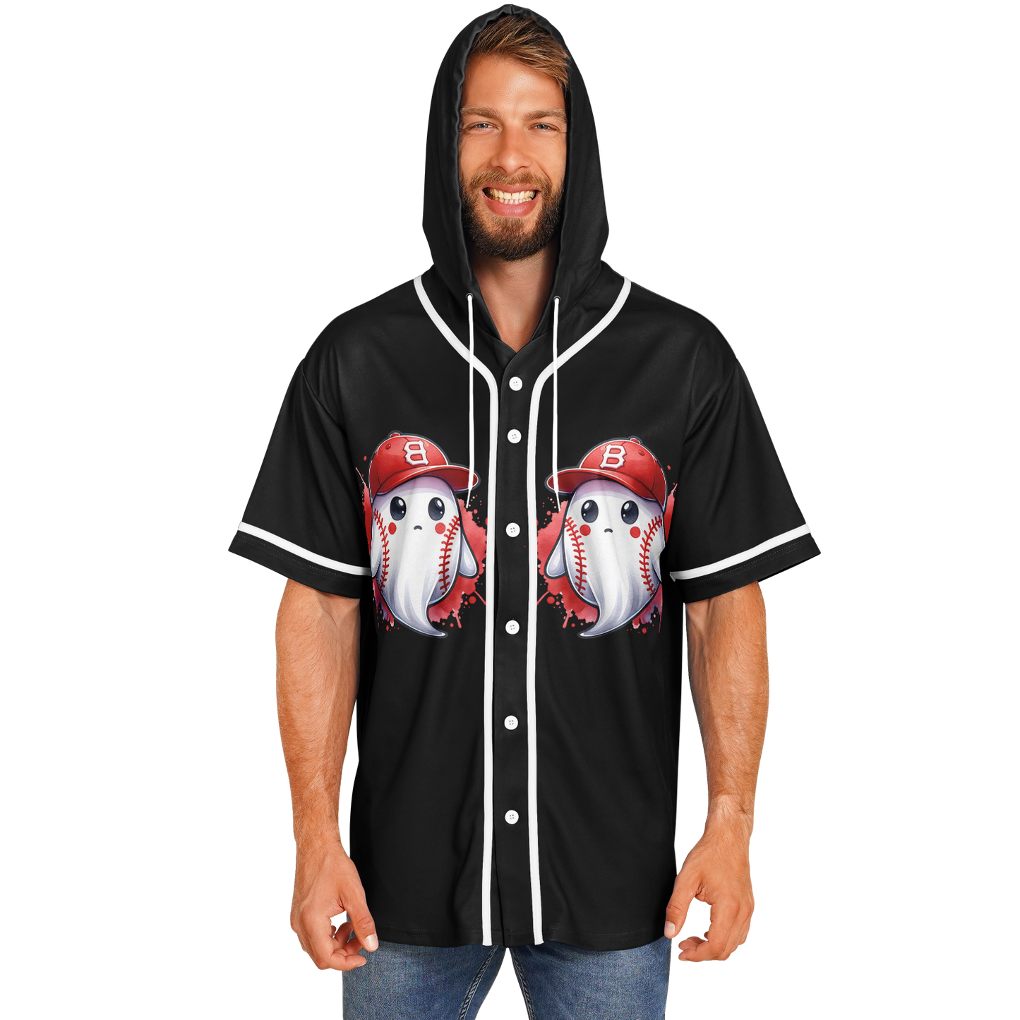 Hooded Baseball Jersey adult- AOP