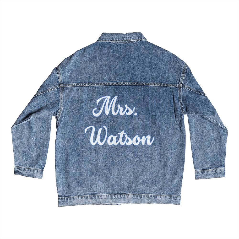 Jean jacket  oversized married name on back