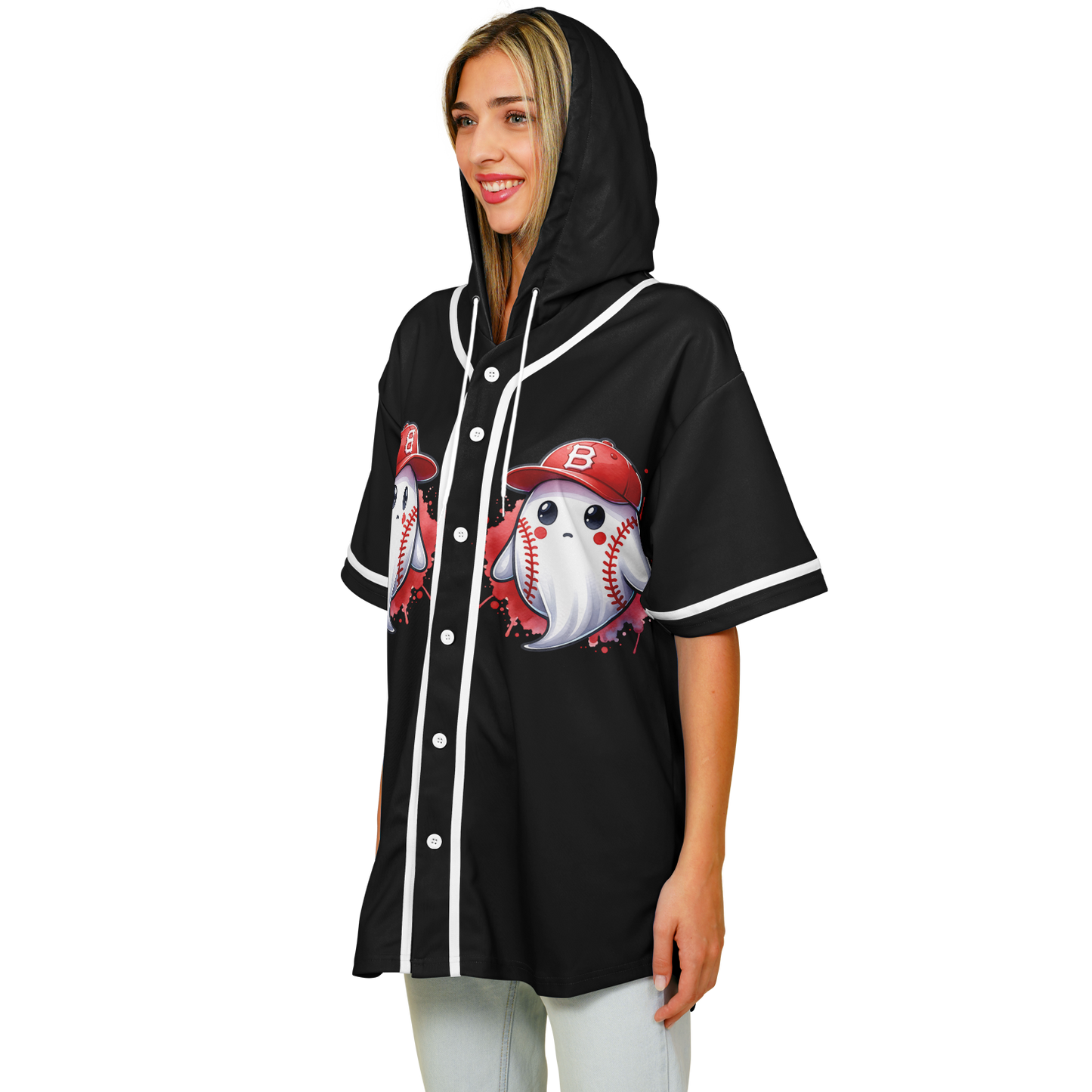 Hooded Baseball Jersey adult- AOP