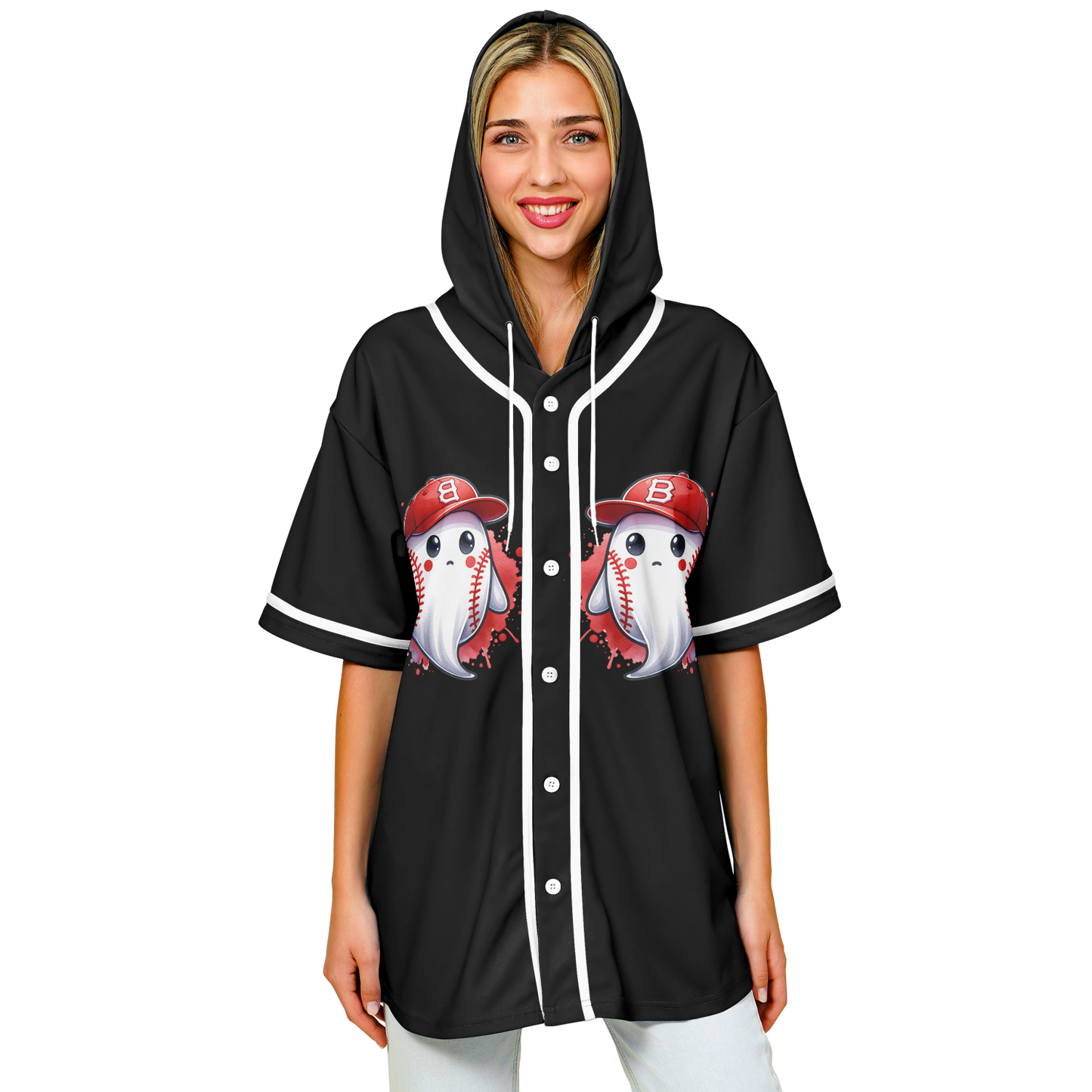 Hooded Baseball Jersey adult- AOP