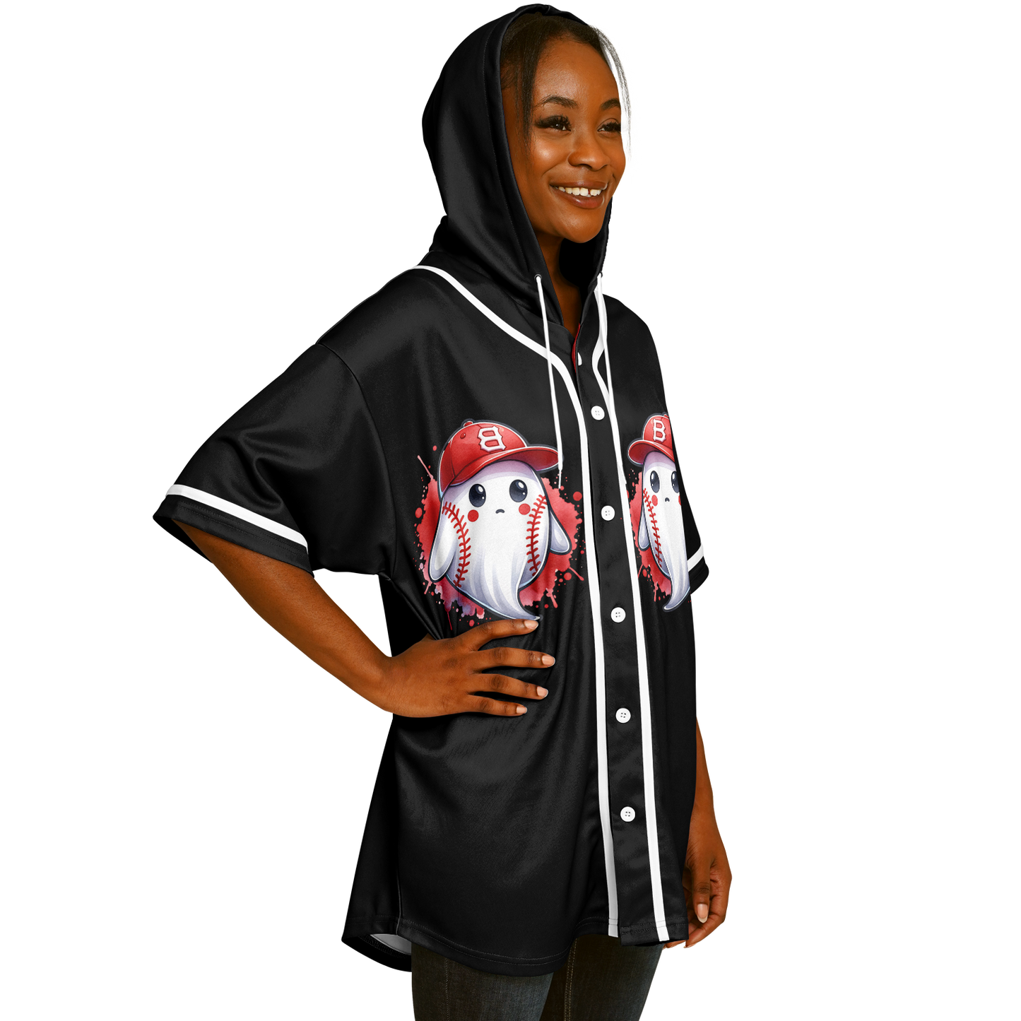 Hooded Baseball Jersey adult- AOP