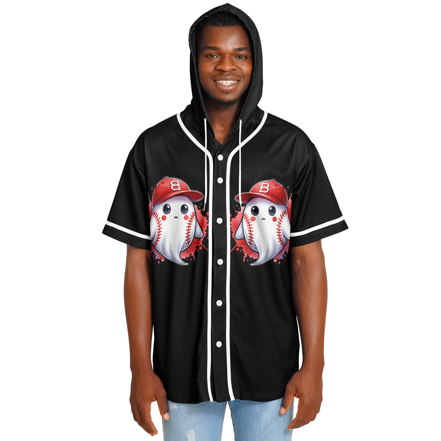 Hooded Baseball Jersey adult- AOP