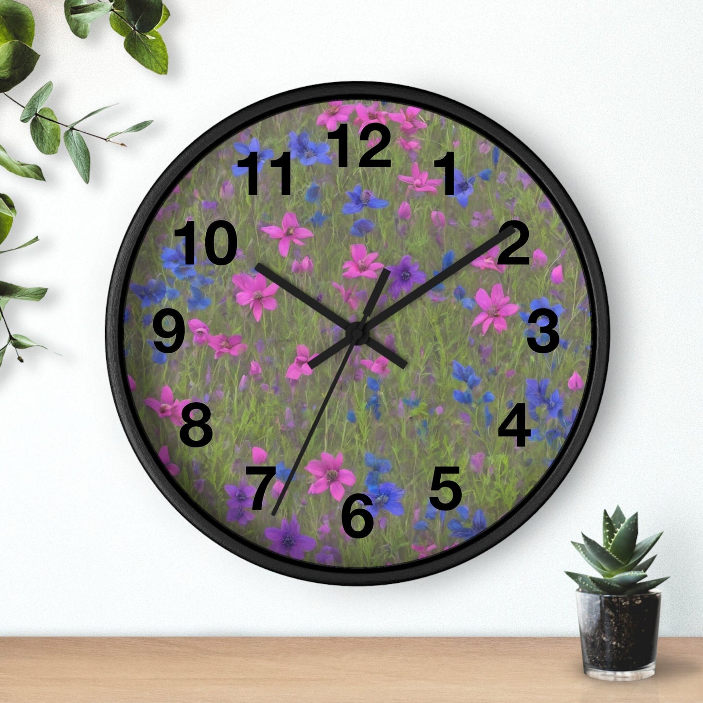 Wall Clock, Floral Clock, Unique, Modern, Large, Round, Clocks, Decorative Clock, Nature, Flower, acrylic Clock ,wall art, decor, glass