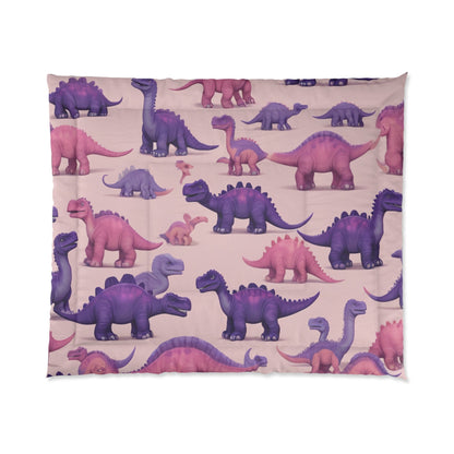 Bed comforter blanket  dinosaur themed bedding girls pink room bedroom