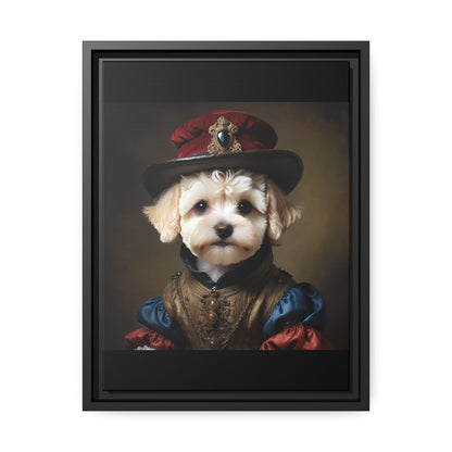 Maltipoo art, Matte Canvas, Black Frame"Gallery Wrapped Canvas, Elegant Canvas Stretched, 0.75 Inch - Ready to Hang,Premium Stretched Canvas