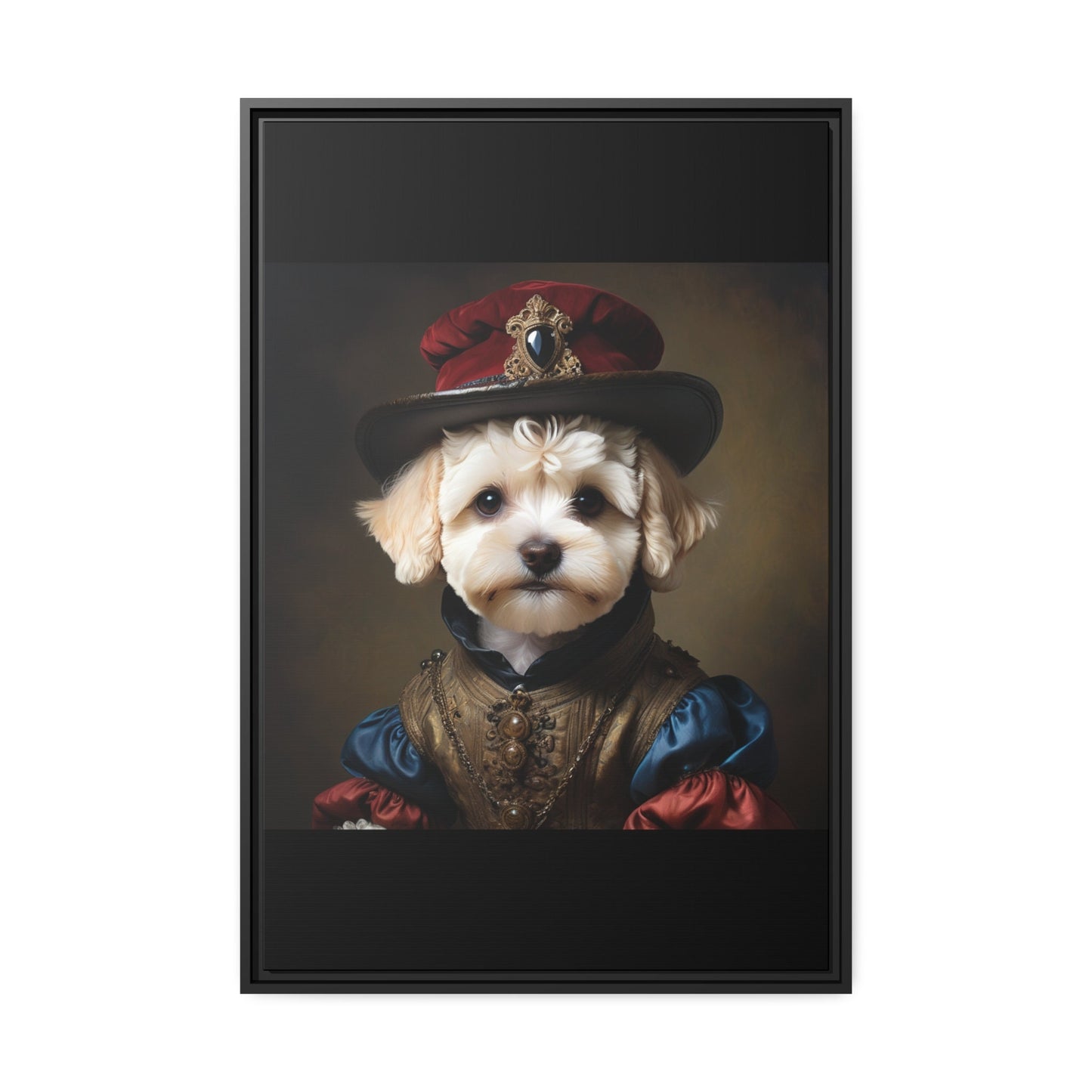 Maltipoo art, Matte Canvas, Black Frame"Gallery Wrapped Canvas, Elegant Canvas Stretched, 0.75 Inch - Ready to Hang,Premium Stretched Canvas