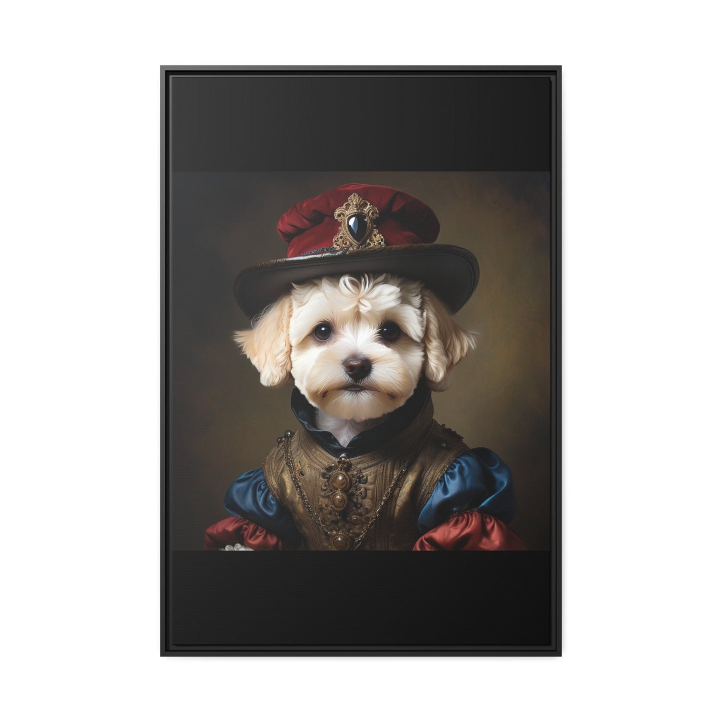 Maltipoo art, Matte Canvas, Black Frame"Gallery Wrapped Canvas, Elegant Canvas Stretched, 0.75 Inch - Ready to Hang,Premium Stretched Canvas