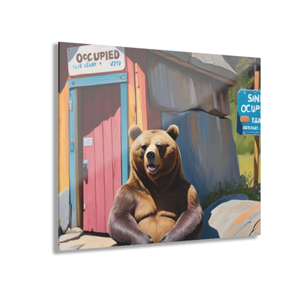 funny bear wall art,bathroom wall art Acrylic Prints (French Cleat Hanging)