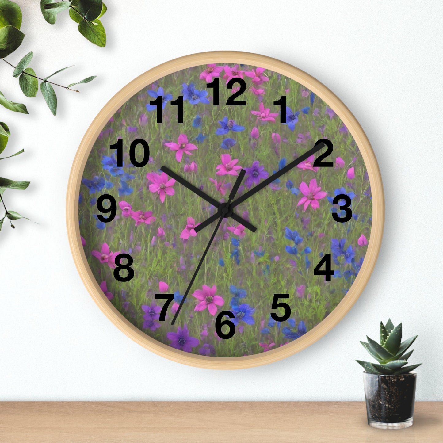 Wall Clock, Floral Clock, Unique, Modern, Large, Round, Clocks, Decorative Clock, Nature, Flower, acrylic Clock ,wall art, decor, glass