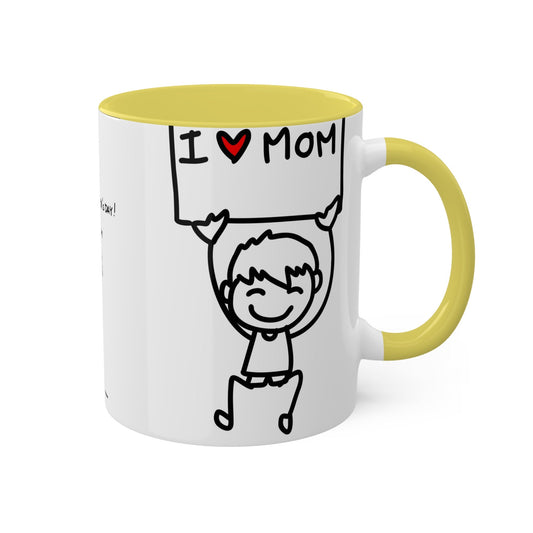 Unique Mom Gift: Colorful Mug, Personalized for Mother, Funny Coffee Cup from Daughter"Mother's Day Surprise Colorful & Personalized Mug.