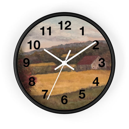 Rustic Farmhouse Wall Clock - Charming Living Room Decor"Wall Clock, farm themed, living room wall art.