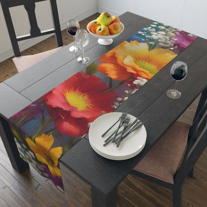 Floral Table Runner - Perfect for Wedding Decor, Home Dining, and Parties