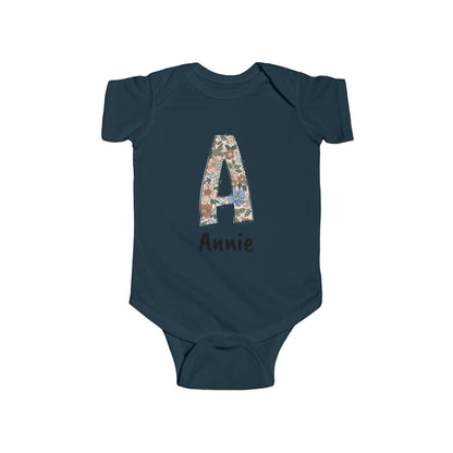 Baby onesie personalized Organic Cotton Onesies adorable gift to be floral letters, Soft and Safe Newborn Outfit Infant Fine Jersey Bodysuit