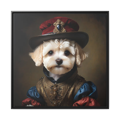 Maltipoo art, Matte Canvas, Black Frame"Gallery Wrapped Canvas, Elegant Canvas Stretched, 0.75 Inch - Ready to Hang,Premium Stretched Canvas