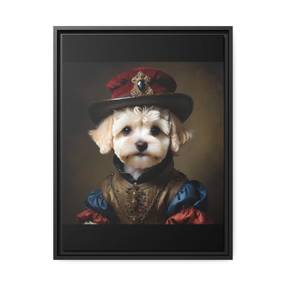 Maltipoo art, Matte Canvas, Black Frame"Gallery Wrapped Canvas, Elegant Canvas Stretched, 0.75 Inch - Ready to Hang,Premium Stretched Canvas