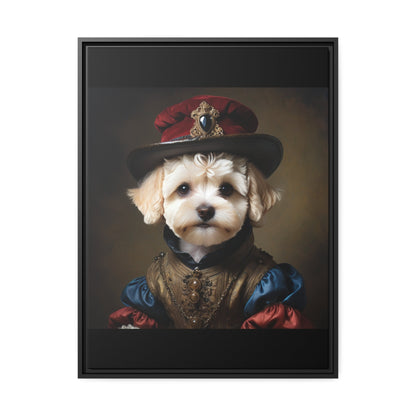 Maltipoo art, Matte Canvas, Black Frame"Gallery Wrapped Canvas, Elegant Canvas Stretched, 0.75 Inch - Ready to Hang,Premium Stretched Canvas