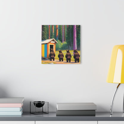 Bear Animal funny artwork  animal bear wall art adorable bear art humorous  Acrylic Prints (French Cleat Hanging),bathroom wall art