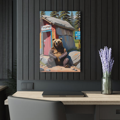 funny bear wall art,bathroom wall art Acrylic Prints (French Cleat Hanging)