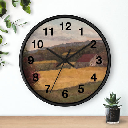 Rustic Farmhouse Wall Clock - Charming Living Room Decor"Wall Clock, farm themed, living room wall art.