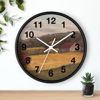 Rustic Farmhouse Wall Clock - Charming Living Room Decor"Wall Clock, farm themed, living room wall art.