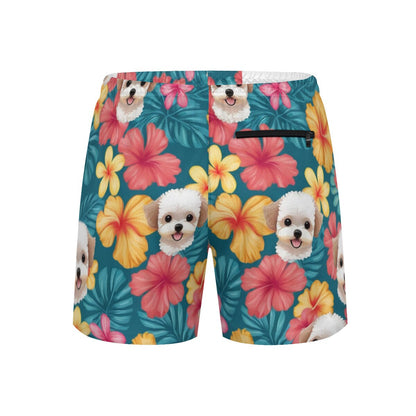 hawaiian shorts puppy dog theme mens bermuda