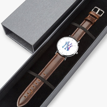 Mens Watch Personalized leather yankee logo groomsman gifts Engraved fathers day gift for Him Husband Groomsmen Watches for Men groom grooms