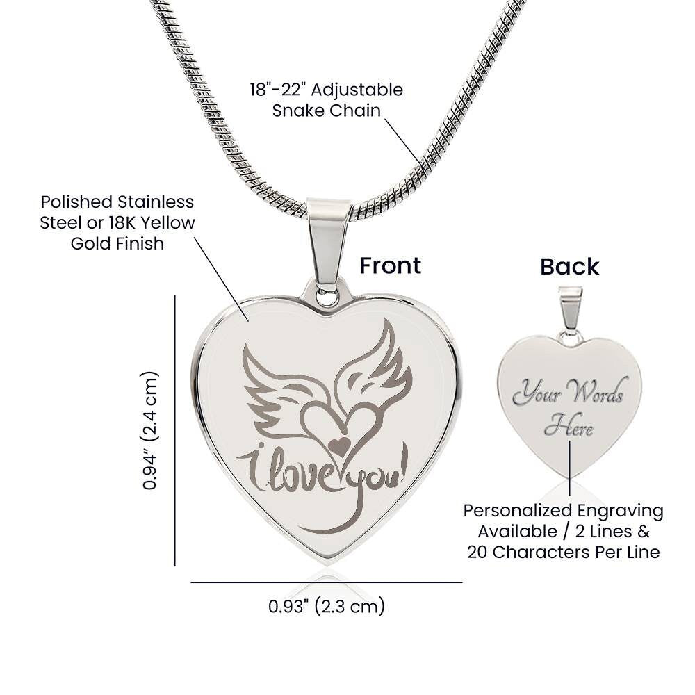 Personlalized heart necklace biker gift Necklace Caitlyn Minimalist  in Gold, Silver, Rose • for Her • NM13 gift for wife