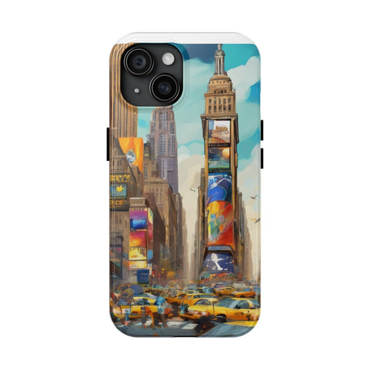 New York Phone Case for iPhone 15 14 13 12 11, Samsung S23 S22 city art hard cover Tough Phone Cases