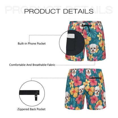 hawaiian shorts puppy dog theme mens bermuda