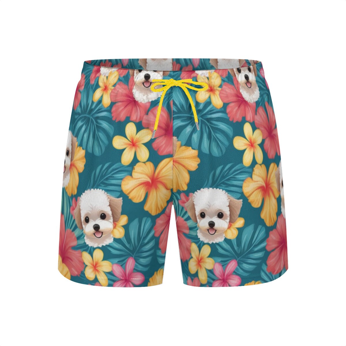 hawaiian shorts puppy dog theme mens bermuda