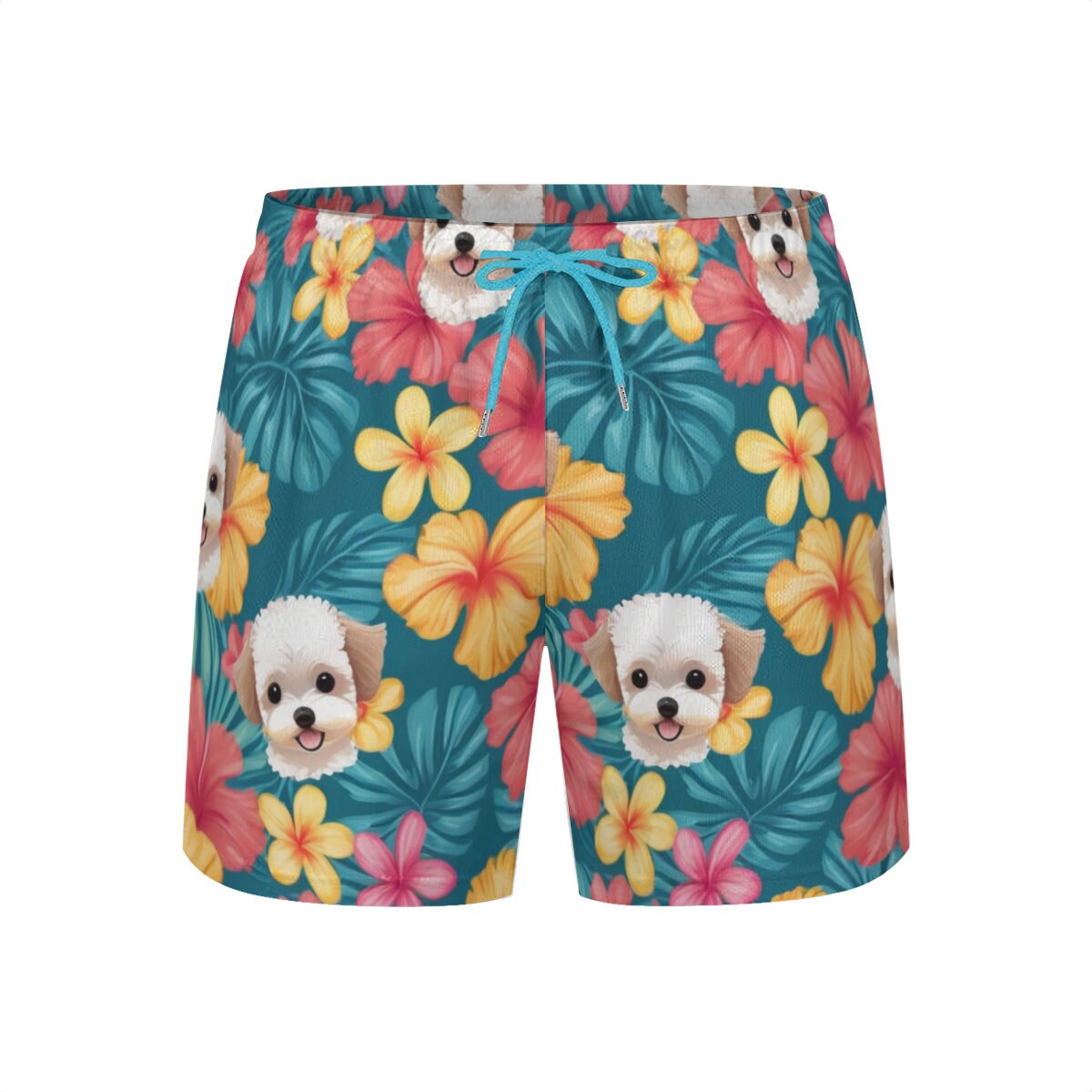 hawaiian shorts puppy dog theme mens bermuda