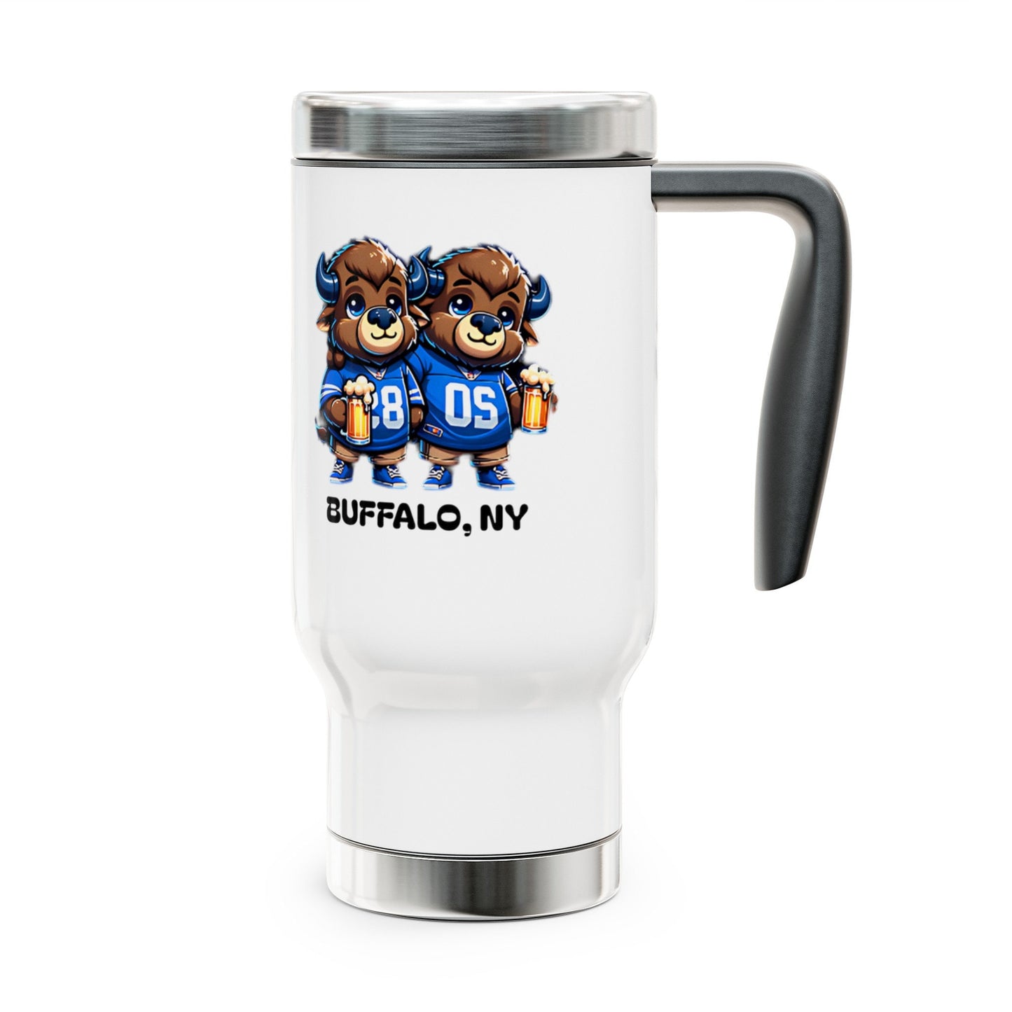 Travel mug tumbler buffalo ny buffaloes drinking Bills Stainless Steel Travel Mug with Handle, 14oz