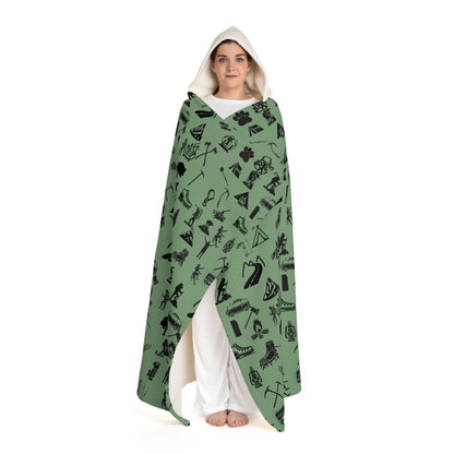 Camping Hooded Sherpa Fleece Blanket camping hiking theme cabin climbing