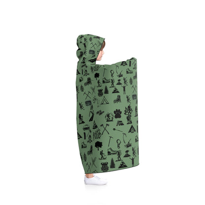 Camping Hooded blanket Fleece Blanket camping hiking theme cabin climbing Hooded Blanket trekking