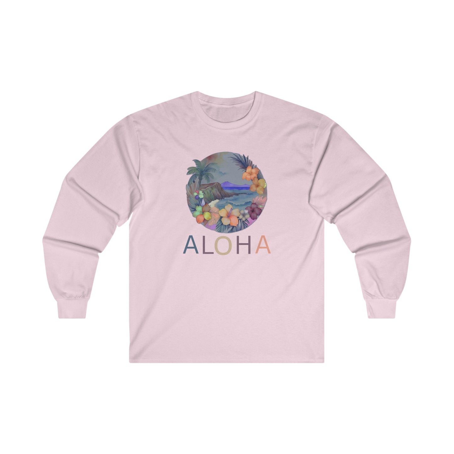 Long Sleeve Tee Hawaii tshirt aloha ocean Hawaiian surf beach lover vintagef embroidered coastal kawaii clothes oversized cover up t shirt