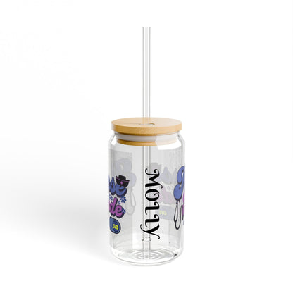 Personalized Nurse Iced Coffee Cup, RN Glass Tumbler, Beer Can Glass with Lid and Straw,  Nurse Appreciation Week Gift, RN