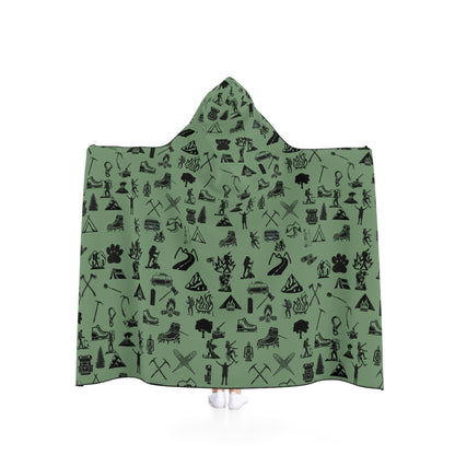 Camping Hooded blanket Fleece Blanket camping hiking theme cabin climbing Hooded Blanket trekking