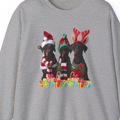 Doberman mom Sweatshirt , Doberman Christmas Shirt, Log  Lover lovers Gift, Christmas Crewneck, Holiday Sweater, Doberman Dog dobie