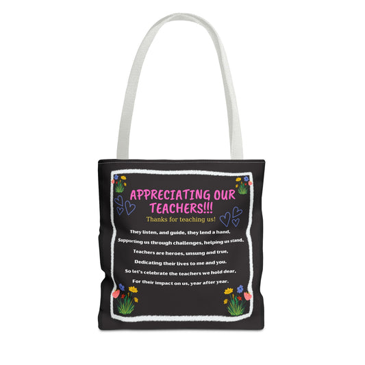 Teacher appreciation canvas Tote Bag Personalized Teacher Bag, Teacher Gifts, Personalized Gift for Teacher Christmas