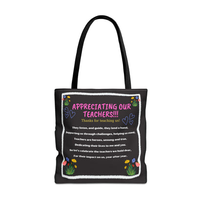 Teacher appreciation canvas Tote Bag Personalized Teacher Bag, Teacher Gifts, Personalized Gift for Teacher Christmas